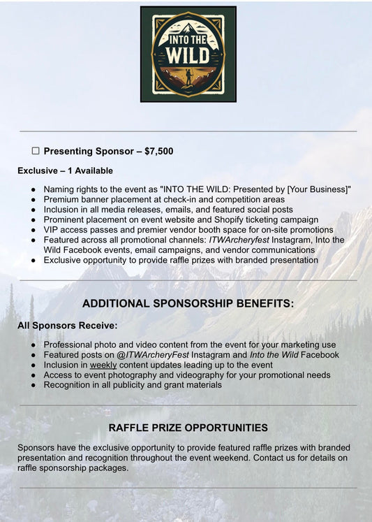 Presenting Sponsor Package