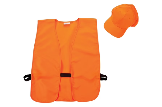 Allen Blaze Orange Hat and Vest Safety Bundle