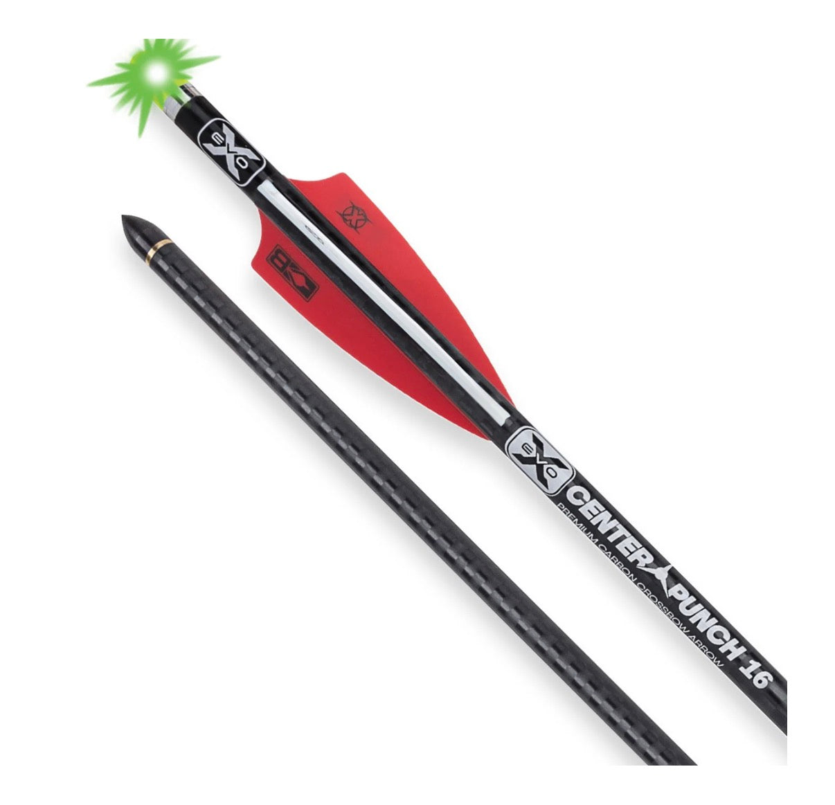 Tenpoint 16-INCH EVO-X ALPHA-BLAZE LIGHTED CENTERPUNCH16 PREMIUM CARBON CROSSBOW ARROWS (3-PACK)